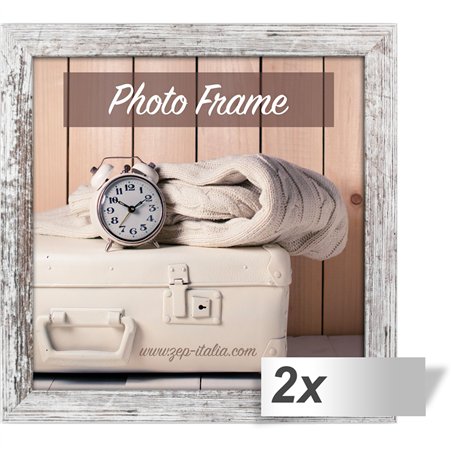 2x1 ZEP Nelson 6 bianc./marr. 30x30 legno cornice V21306