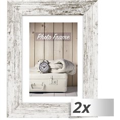 2x1 ZEP Nelson 6 bianc./marron. 20x30 legno cornice V21236