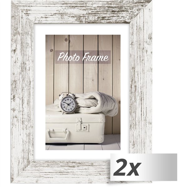 2x1 ZEP Nelson 6 bianc./marron. 30x40 legno cornice V21346