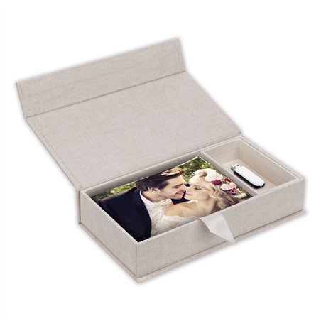 ZEP Box USB Lodi D     23x12,5x5 scatola lino per foto/USB BY546D