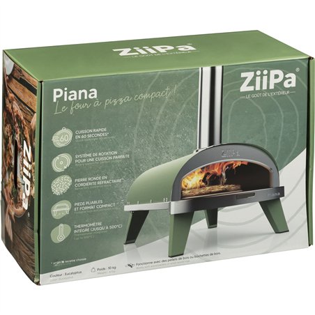 ZiiPa Piana forno a legna per pizza colore eucalipto