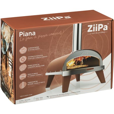 ZiiPa Piana forno a legna per pizza colore terracotta