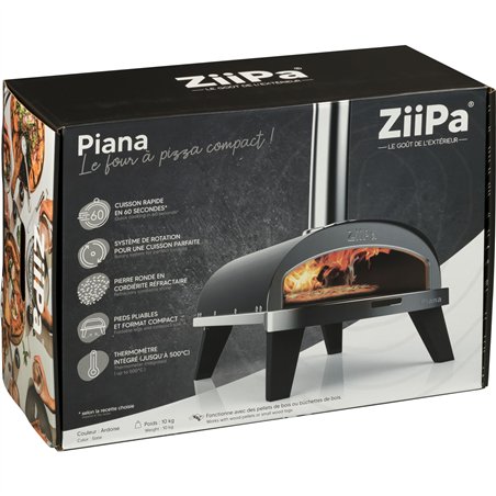 ZiiPa Piana forno a legna per pizza colore ardesia