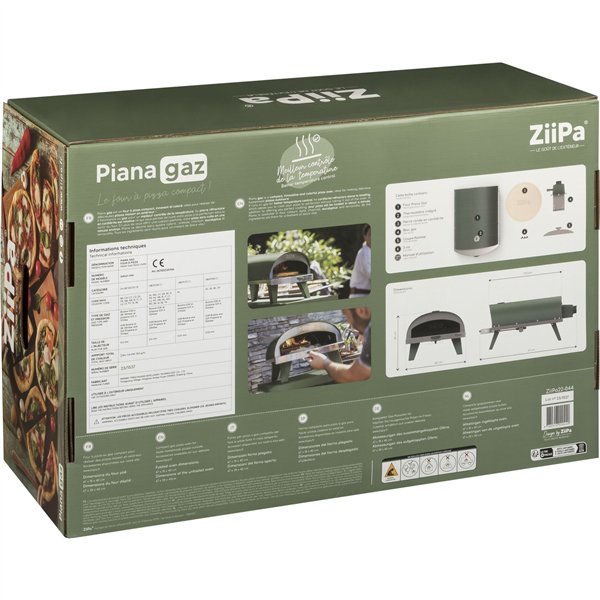 ZiiPa Piana forno a gas per pizza, colore eucaliptus