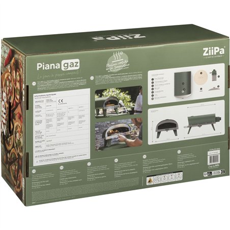 ZiiPa Piana forno a gas per pizza, colore eucaliptus