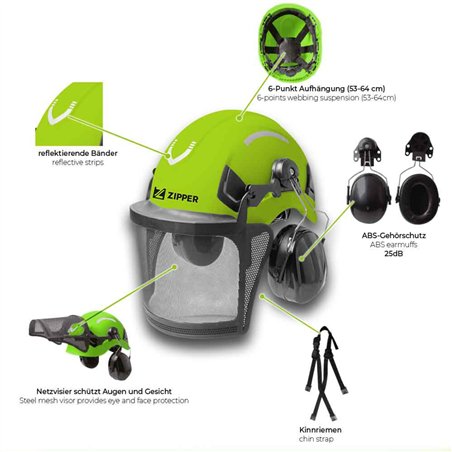 Zipper ZI-FHPROFI casco da foresta