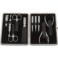 Zwilling set manicure pedicure 10 pz., pelle, nero 2