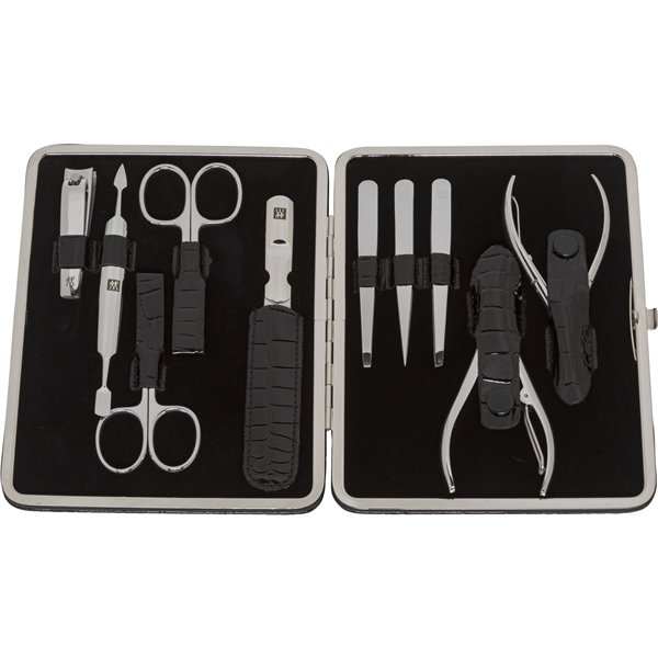 Zwilling set manicure pedicure 10 pz., pelle, nero