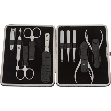 Zwilling set manicure pedicure 10 pz., pelle, nero