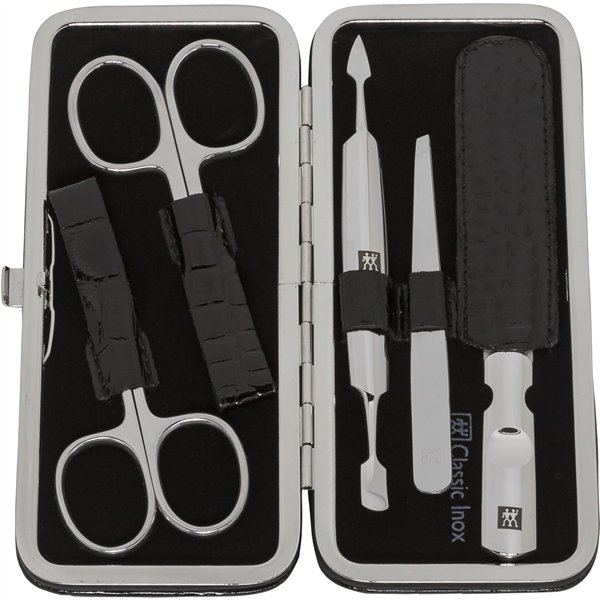 Zwilling set manicure pedicure 5 pz. con tagliaunghie, pelle
