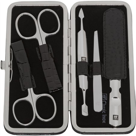 Zwilling set manicure pedicure 5 pz. con tagliaunghie, pelle