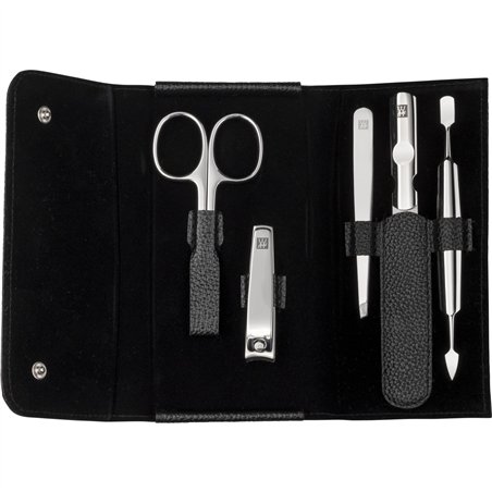 Zwilling set manicure pedicure 5 pz. con tagliaunghie, pelle