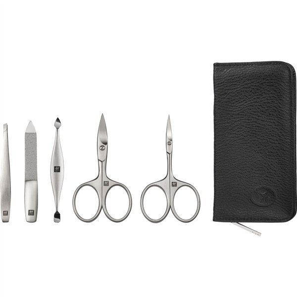 Zwilling set manicure pedicure 5 pz. con tagliaunghie, pelle