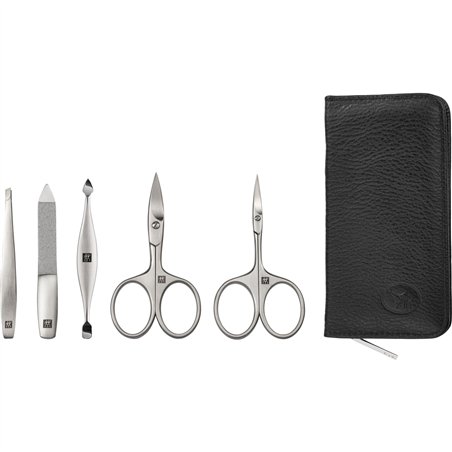Zwilling set manicure pedicure 5 pz. con tagliaunghie, pelle
