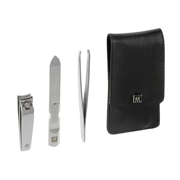 Zwilling set manicure pedicure 3 pz. con tagliaunghie, pelle