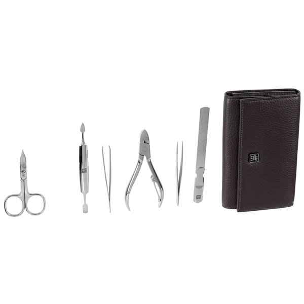 Zwilling set manicure pedicure 7 pz. con tagliaunghie, pelle