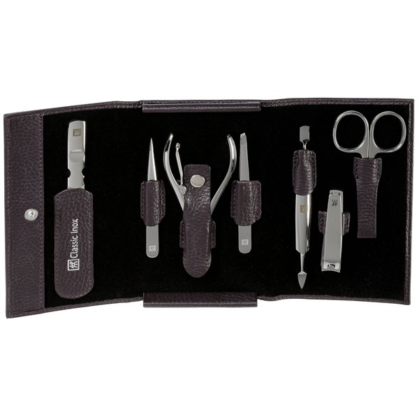Zwilling set manicure pedicure 7 pz. con tagliaunghie, pelle