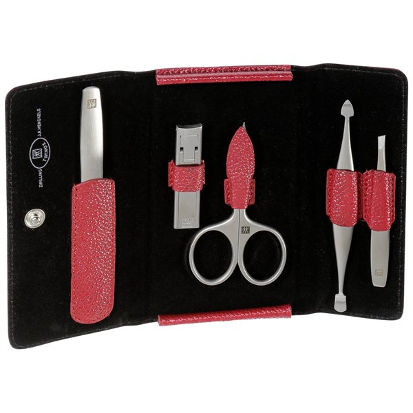 Zwilling set manicure pedicure 5 pz. con tagliaunghie, pelle