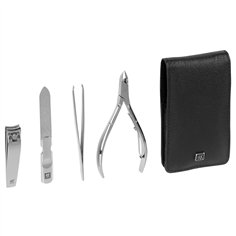 Zwilling set manicure pedicure 4 pz. con tagliaunghie, pelle
