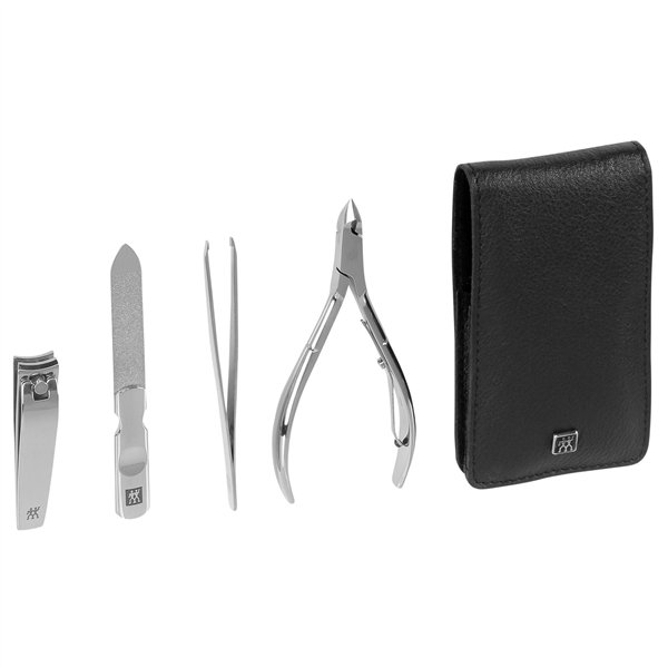 Zwilling set manicure pedicure 4 pz. con tagliaunghie, pelle