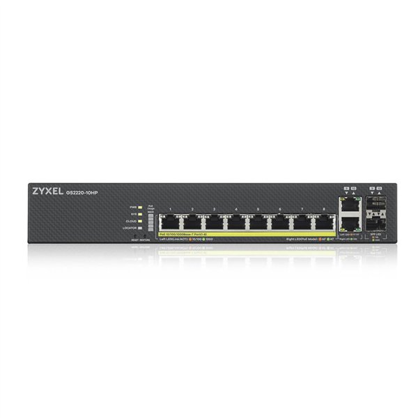 Zyxel GS2220-10HP 8-Port + 2x SFP/Rj45 Gb POE