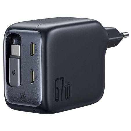 Baseus EnerCore CJ11 Charger Retractable 3C 67W EU Black