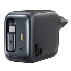 Baseus EnerCore CJ11 Charger Retractable 2C 45W EU Black