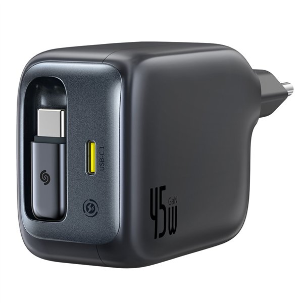 Baseus EnerCore CJ11 Charger Retractable 2C 45W EU Black