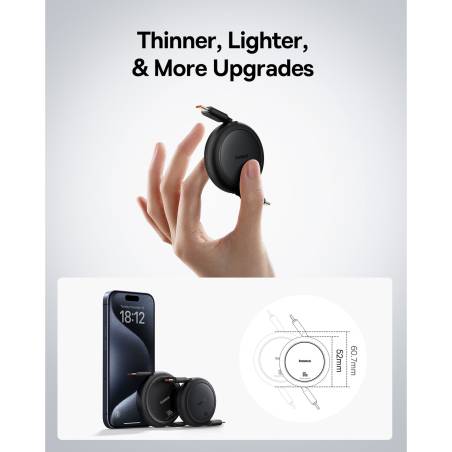 Baseus Free2Pull Mini Charging Cable USB-C USB-C 60W 1m Black