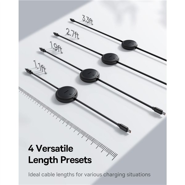 Baseus Free2Pull Mini Charging Cable USB-C USB-C 60W 1m Black