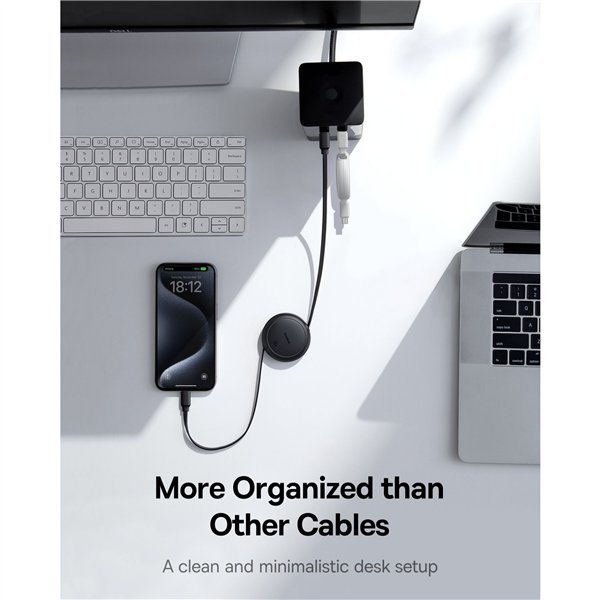 Baseus Free2Pull Mini Charging Cable USB-C USB-C 60W 1m Black