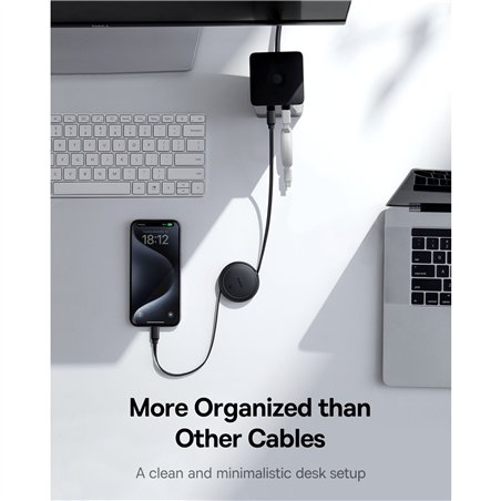 Baseus Free2Pull Mini Charging Cable USB-C USB-C 60W 1m Black