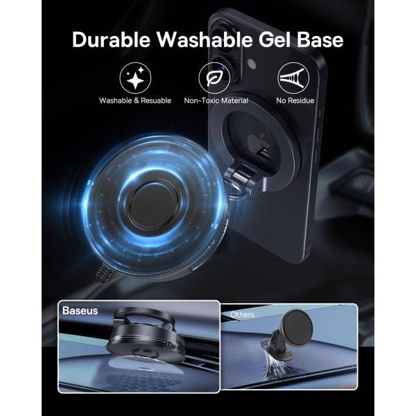 Baseus VC2 Flex Magnetic Car Mount Suction Cup Black