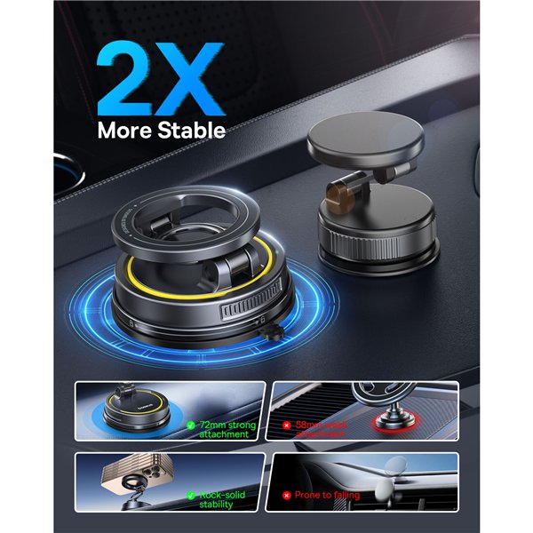 Baseus VC2 Flex Magnetic Car Mount Suction Cup Black