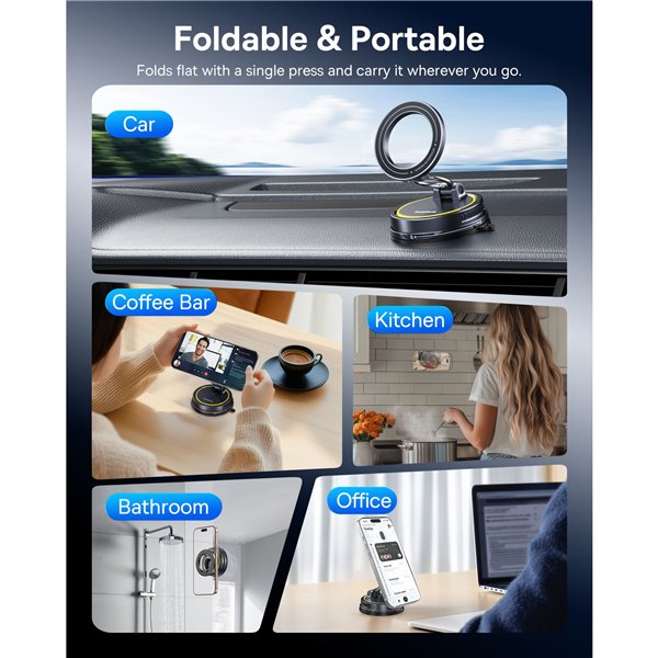 Baseus VC2 Flex Magnetic Car Mount Suction Cup Black