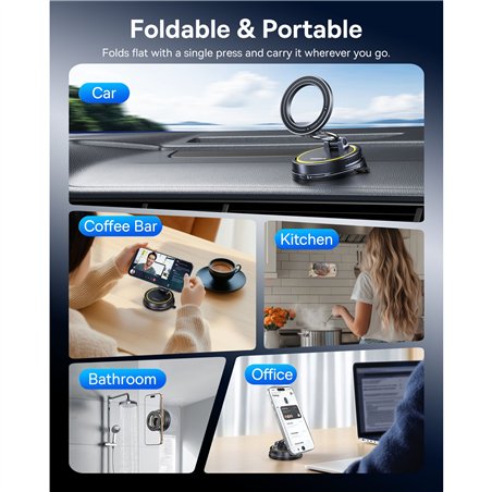 Baseus VC2 Flex Magnetic Car Mount Suction Cup Black