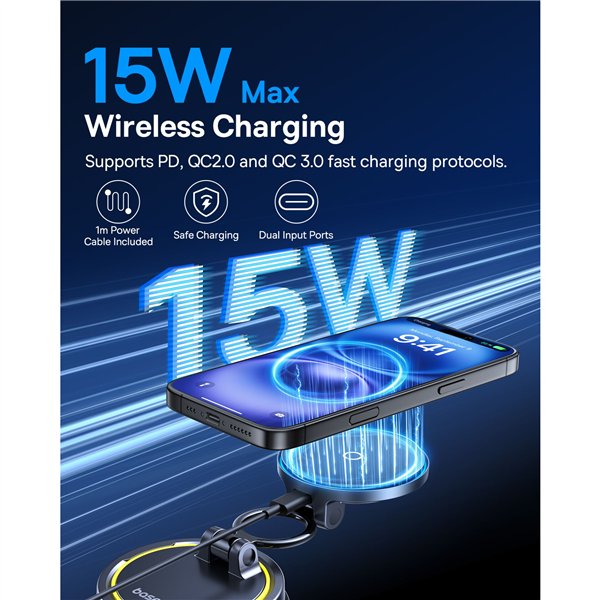 Baseus PrimeTrip VC2 Flex Pro Car Charger Mount Black