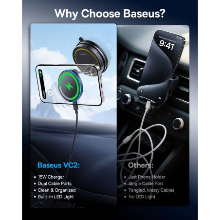 Baseus PrimeTrip VC2 Flex Pro Car Charger Mount Black