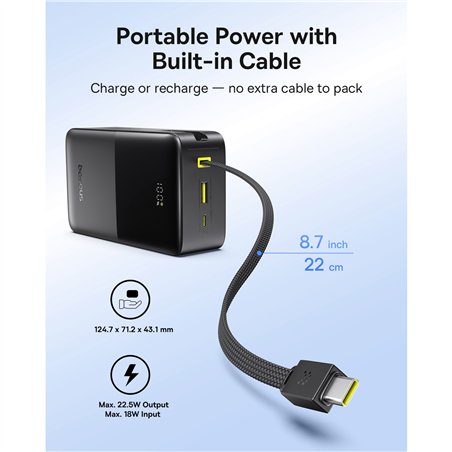 Baseus EnerFill FC51 Bipow 2 Pro Cable 30000mAh Cosmic Black