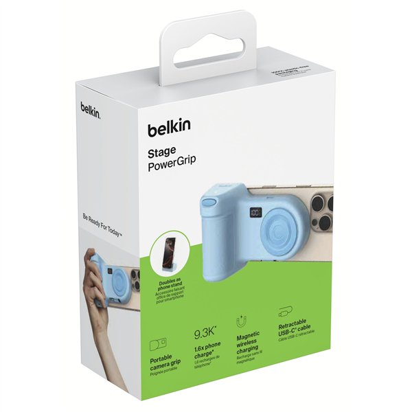 Belkin Stage Power Grip 9300mAh + 15W Powerbank blau CTA006hqBL