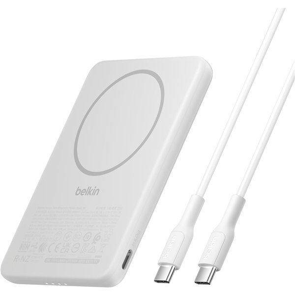 Belkin BoostCharge Slim 5000mAh mag.Powerb. 7,5W weiß BPD010hqWH
