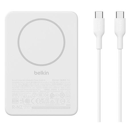 Belkin BoostCharge Slim 5000mAh mag.Powerb. 7,5W weiß BPD010hqWH
