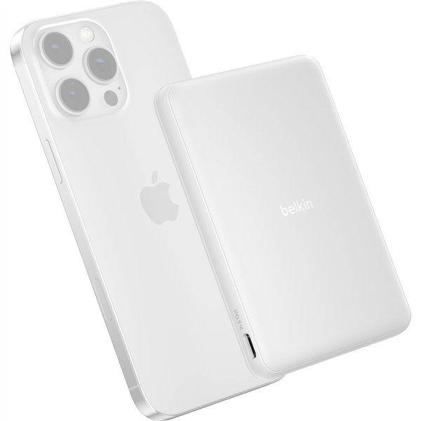 Belkin BoostCharge Slim 5000mAh mag.Powerb. 7,5W weiß BPD010hqWH