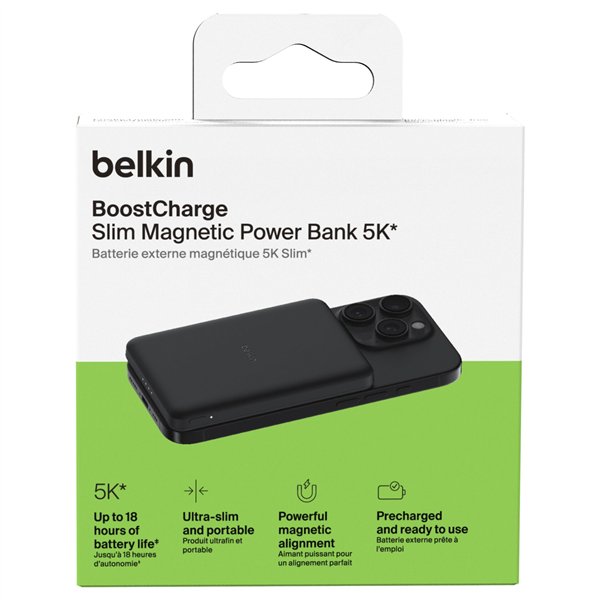 Belkin BoostCharge Slim 5000mAh mag.Powerb. 7,5W schw.BPD010hqBK