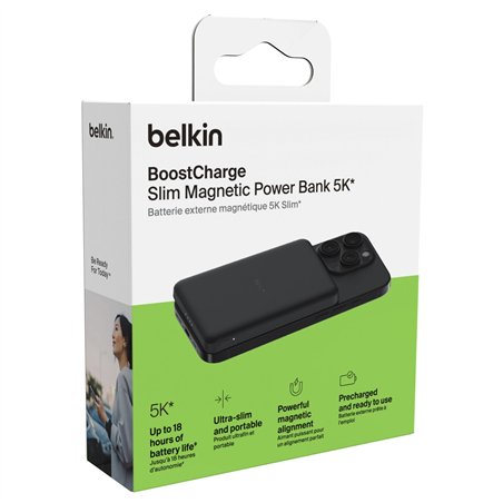 Belkin BoostCharge Slim 5000mAh mag.Powerb. 7,5W schw.BPD010hqBK