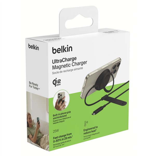 Belkin UltraCharge Ladepad Qi2 25W ohne Netzteil sw  WIA014hqBK