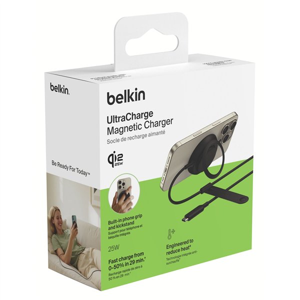 Belkin UltraCharge Ladepad Qi2 25W mit Netzteil schw.WIA014kqBK