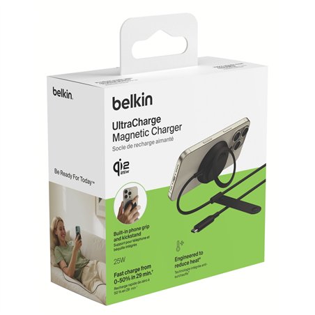 Belkin UltraCharge Ladepad Qi2 25W mit Netzteil schw.WIA014kqBK