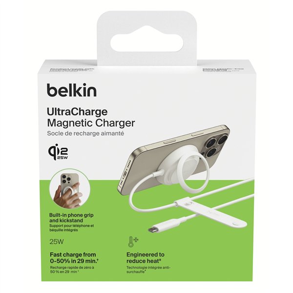 Belkin UltraCharge Ladepad Qi2 25W mit Netzteil weiß WIA014kqWH