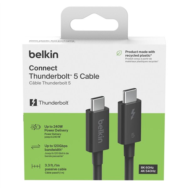 Belkin Thunderbolt 5 Kabel 1m passiv 80Gbps 240W  INZ005hq1MBK